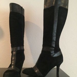 Suede and leather boots